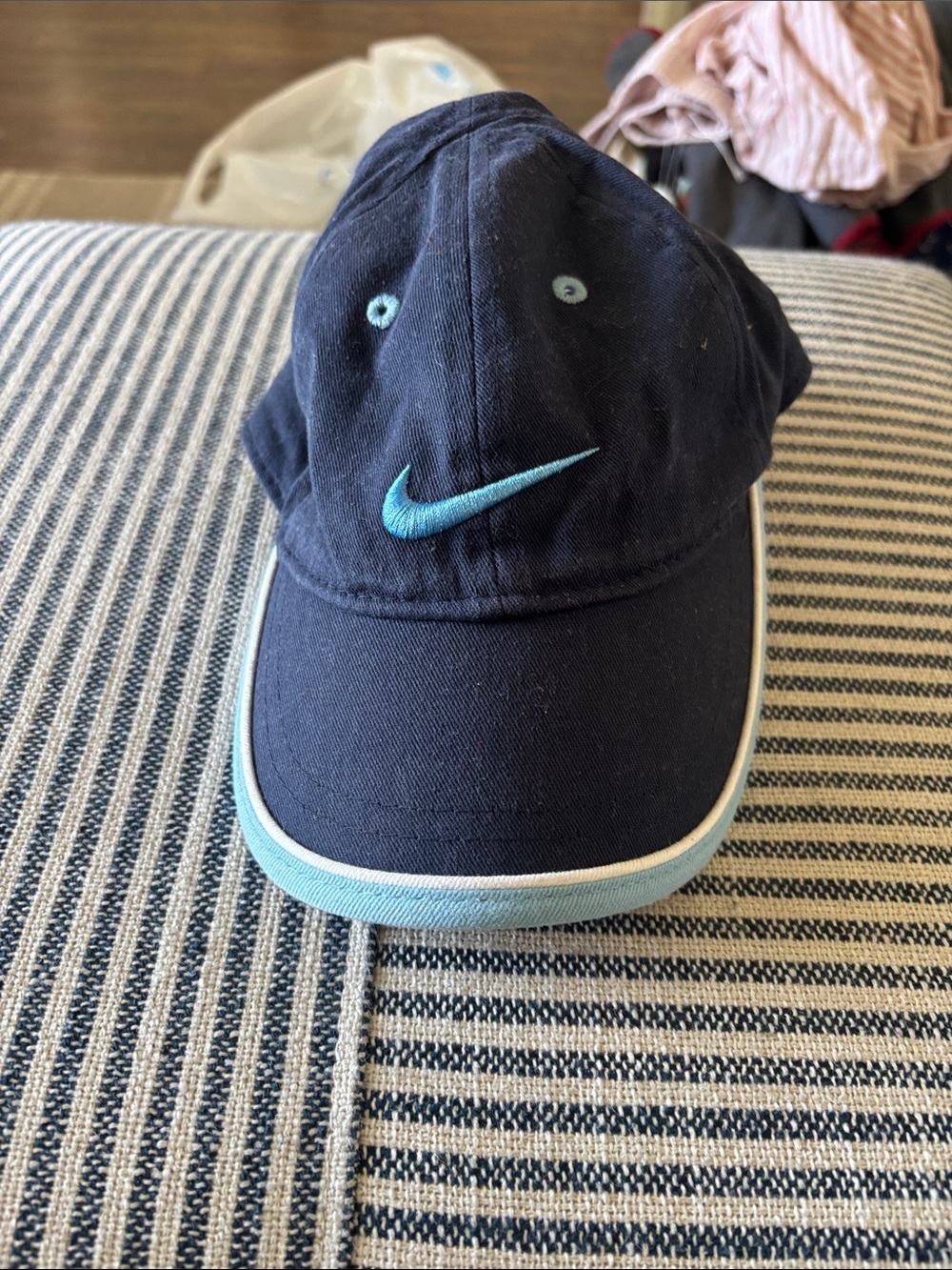 Nike Navy Cap with Light Blue Swoosh and Trim kids 4-7